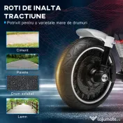 HOMCOM Motocicletă Electrică pentru Copii 18-36 Luni cu Roți Ajutătoare și Far, 76x42x57 cm, Alb și Negru | Aosom Romania 