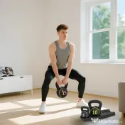 SPORTNOW Set 3 Kettlebell de 2.2 kg, 4.5 kg și 6.8 kg cu Suport pentru Greutăți, din Plastic și Nisip, Negru | Aosom Romania 