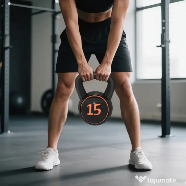 SPORTNOW Set 3 Kettlebell de 2.2 kg, 4.5 kg și 6.8 kg cu Suport pentru Greutăți, din Plastic și Nisip, Negru | Aosom Romania
