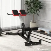 SPORTNOW Banca pentru Hiperextensii, Scaun Roman cu Inaltime Reglabila pentru Spate, Tors, Brate, Negru 