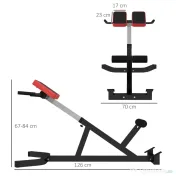 SPORTNOW Banca pentru Hiperextensii, Scaun Roman cu Inaltime Reglabila pentru Spate, Tors, Brate, Negru 