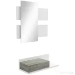 HOMCOM Dulap de Hol 2 în 1 cu Oglindă de Perete 75x3,5x75 cm și Sertar 75x30,5x20 cm, Gri și Alb