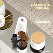 HOMCOM Insulă de Bucătărie Rulantă cu Depozitare, Sertar, 3 Dulapuri, Blat din Oțel Inoxidabil, Design Versatil, Alb | Aosom Romania 