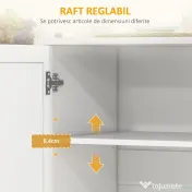HOMCOM Insulă de Bucătărie Rulantă cu Depozitare, Sertar, 3 Dulapuri, Blat din Oțel Inoxidabil, Design Versatil, Alb | Aosom Romania 