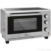 HOMCOM Mini Cuptor Electric cu Convectie 30L pentru Bucătărie Blat Temperatură Ajustabilă 1600W Accesorii Incluse | Aosom Romania 