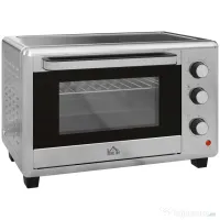 HOMCOM Mini Cuptor Electric cu Convectie 30L pentru Bucătărie Blat Temperatură Ajustabilă 1600W Accesorii Incluse | Aosom Romania 