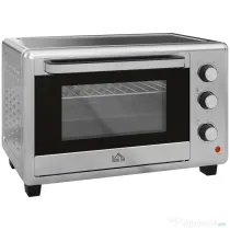 HOMCOM Mini Cuptor Electric cu Convectie 30L pentru Bucătărie Blat Temperatură Ajustabilă 1600W Accesorii Incluse | Aosom Romania