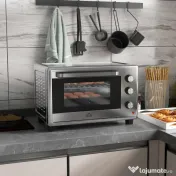 HOMCOM Mini Cuptor Electric cu Convectie 30L pentru Bucătărie Blat Temperatură Ajustabilă 1600W Accesorii Incluse | Aosom Romania 
