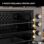 HOMCOM Mini Cuptor Electric cu Convectie 30L pentru Bucătărie Blat Temperatură Ajustabilă 1600W Accesorii Incluse | Aosom Romania 