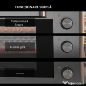 HOMCOM Mini Cuptor Electric cu Convectie 30L pentru Bucătărie Blat Temperatură Ajustabilă 1600W Accesorii Incluse | Aosom Romania 