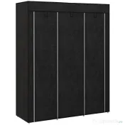 HOMCOM Dulap din Material Textil cu Bază Înălțată, 8 Rafturi și 2 Bare, 125x43x162.5 cm, Gri Închis | Aosom Romania 