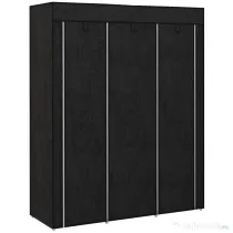 HOMCOM Dulap din Material Textil cu Bază Înălțată, 8 Rafturi și 2 Bare, 125x43x162.5 cm, Gri Închis | Aosom Romania