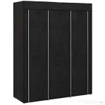 HOMCOM Dulap din Material Textil cu Bază Înălțată, 8 Rafturi și 2 Bare, 125x43x162.5 cm, Gri Închis