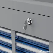 DURHAND Cutie Pentru Scule Cu Incuietoare Cu 6 Sertare Cu Glisiere Cu Rulment Cu Bile, Portabil, Cu Finisaj Acoperit Cu Pulbere, Albastru