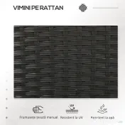 Outsunny Mobilier de Terasa pentru 2 Persoane cu Masa de Ceai