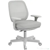 Vinsetto Scaun de Birou Rabatabil cu Inaltime Reglabila, Scaun Ergonomic si Tesatura Respirabila cu 5 Roti 55x48x82.5-94.5 cm, Gri