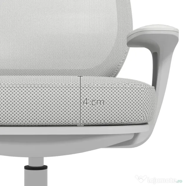 Vinsetto Scaun de Birou Rabatabil cu Inaltime Reglabila, Scaun Ergonomic si Tesatura Respirabila cu 5 Roti 55x48x82.5-94.5 cm, Gri