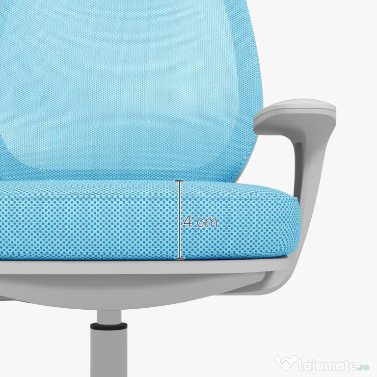Vinsetto Scaun Birou Ergonomic cu Înălțime Reglabilă, Scaun Rotativ și Respirabil cu Înclinare, 55x48x82.5-94.5 cm, Albastru | Aosom Romania