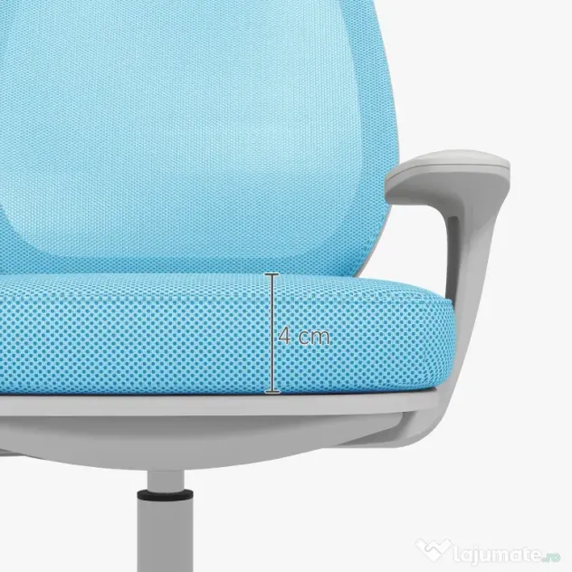 Vinsetto Scaun Birou Ergonomic cu Înălțime Reglabilă, Scaun Rotativ și Respirabil cu Înclinare, 55x48x82.5-94.5 cm, Albastru | Aosom Romania