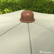 Outsunny Umbrelă de Plajă Portabilă cu Volane în Aer Liber cu Baldachin Ventilat, Geantă de Transport, Ø1.9x2.1 m, Alb-Crem | Aosom Romania