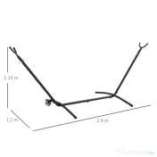 Outsunny Suport pentru hamac 9,5ft, Hamac portabil cu roti, Suport reglabil pentru plasa de hamac cu geanta de transport, pentru hamacuri stil plasa 