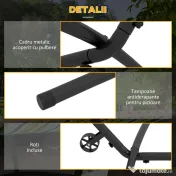 Outsunny Suport pentru hamac 9,5ft, Hamac portabil cu roti, Suport reglabil pentru plasa de hamac cu geanta de transport, pentru hamacuri stil plasa 