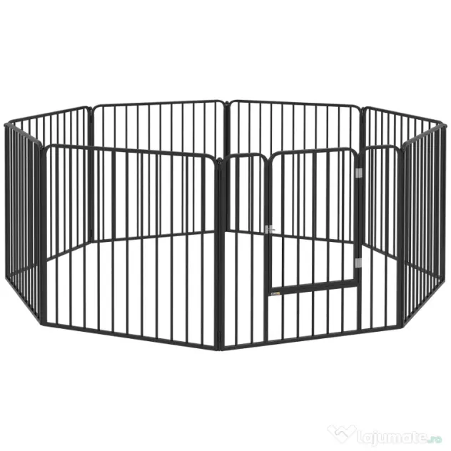 Pawhut tarc Joaca Caini – 6 Panouri Metalice, Rezistent Interior/Exterior | Aosom Romania