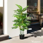 HOMCOM Plantă Artificială Decorativă cu Ghiveci, Φ17x95 cm, Verde | Aosom Romania