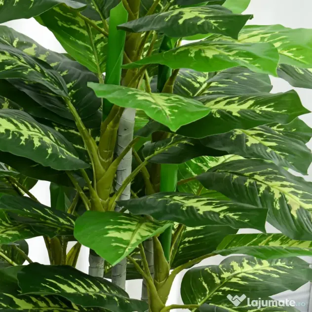 HOMCOM Plantă Artificială Decorativă cu Ghiveci, Φ17x95 cm, Verde | Aosom Romania