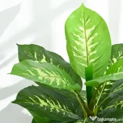 HOMCOM Plantă Artificială Decorativă cu Ghiveci, Φ17x95 cm, Verde | Aosom Romania