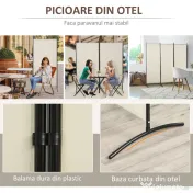 HOMCOM Paravan interior cu 3 panouri, separeu pliabil pentru spatii din metal si poliester, 253x50x182cm, bej 
