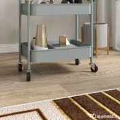HOMCOM Cărucior de Bucătărie cu 3 Niveluri, Mânere și 4 Rotile, 45x30,6x79 cm, Albastru Deschis | Aosom Romania