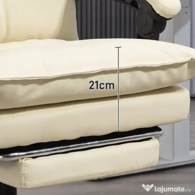 Vinsetto Fotoliu Birou Negru – Rabatabil, Suport Picioare & Ergonomic | Aosom Romania