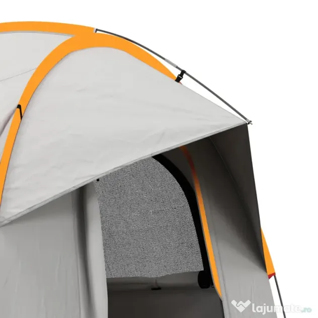 Outsunny Cort Auto Impermeabil cu 3 Uși și Geam din Plasă, Cort Exterior din Fibră de Sticlă, 2.4x2.1x2.1 m, Gri | Aosom Romania