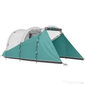 Outsunny Cort de Camping Impermeabil pentru 2-4 Persoane cu Cameră Separată, Cort Tunel cu Geantă de Transport, 460x260x190 cm, Verde | Aosom Romania 