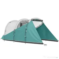 Outsunny Cort de Camping Impermeabil pentru 2-4 Persoane cu Cameră Separată, Cort Tunel cu Geantă de Transport, 460x260x190 cm, Verde | Aosom Romania 