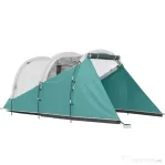 Outsunny Cort de Camping pentru 3 Persoane, Impermeabil, Tunel, cu Geantă de Transport, 460x260x190 cm, Verde