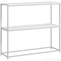 HOMCOM Masă Consolă de Intrare Subțire cu Partea Superioară Deschisă, Dulap Consolă din Oțel și PAL, 100x30x87 cm, Alb | Aosom Romania