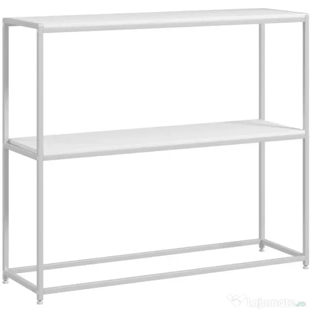 HOMCOM Masă Consolă de Intrare Subțire cu Partea Superioară Deschisă, Dulap Consolă din Oțel și PAL, 100x30x87 cm, Alb | Aosom Romania