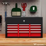 HOMCOM Ladă pentru Unelte cu 6 Sertare și Încuietoare, 60x26x34 cm, Negru | Aosom Romania 