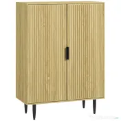 HOMCOM Dulap Pantofi 5 Niveluri cu Rafturi Reglabile, Picioare Metalice, Design Elegant Stejar, Stabil și Sigur, 80x38x110 cm | Aosom Romania 