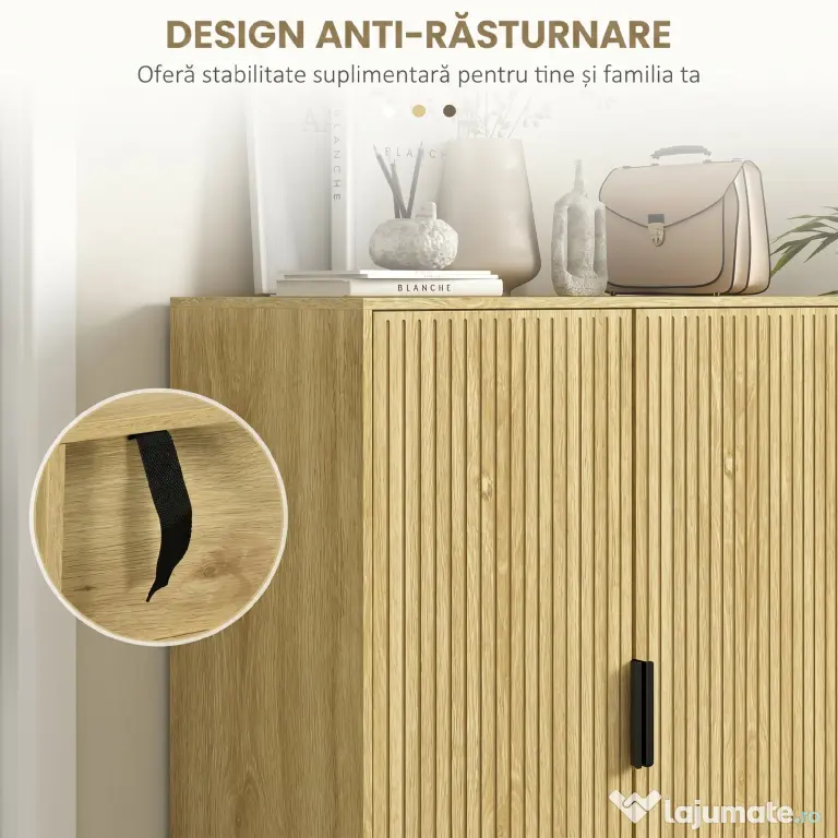 HOMCOM Dulap Pantofi 5 Niveluri cu Rafturi Reglabile, Picioare Metalice, Design Elegant Stejar, Stabil și Sigur, 80x38x110 cm | Aosom Romania