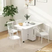 HOMCOM Masă pliabilă cu 2 frunze picătură și spațiu de depozitare, 3 rafturi, pentru 6 persoane, extensibilă, 130x80x76.5 cm | Aosom Romania 