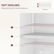 HOMCOM Masă pliabilă cu 2 frunze picătură și spațiu de depozitare, 3 rafturi, pentru 6 persoane, extensibilă, 130x80x76.5 cm | Aosom Romania 