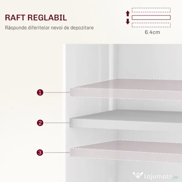HOMCOM Masă pliabilă cu 2 frunze picătură și spațiu de depozitare, 3 rafturi, pentru 6 persoane, extensibilă, 130x80x76.5 cm | Aosom Romania