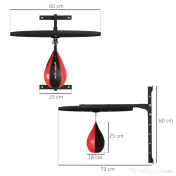 SPORTNOW Minge de Box de Perete, Rotativă la 360° și Reglabilă pe 7 Nivele de Înălțime, Negru și Roșu | Aosom Romania 