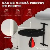 SPORTNOW Minge de Box de Perete, Rotativă la 360° și Reglabilă pe 7 Nivele de Înălțime, Negru și Roșu | Aosom Romania 