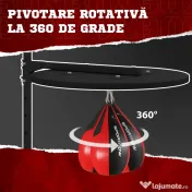SPORTNOW Minge de Box de Perete, Rotativă la 360° și Reglabilă pe 7 Nivele de Înălțime, Negru și Roșu | Aosom Romania 