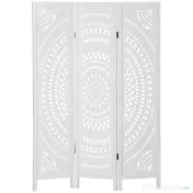 HOMCOM Paravan Interior cu 3 Panouri, Separator Pliabil de Interior, din Lemn Cioplit, 120x170 cm, Alb | Aosom Romania
