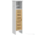 HOMCOM Dulăpior de Baie cu Suport pentru Hârtie Igienică, Dulap Îngust cu Raft Reglabil, 78 cm, Alb